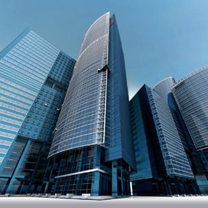 Photo of several skyscrapers or tall office buildings on our commercial mold testing and indoor air quality testing.