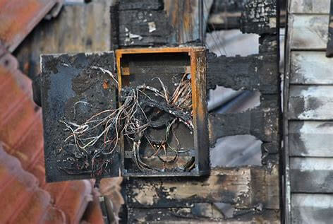 Breaker panel and home burned