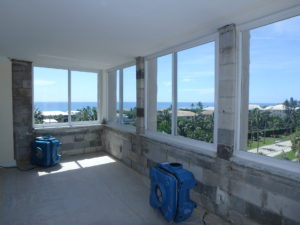 Drywall removed from walls in a oceanfront property in Pompano or Deerfield Beach. 